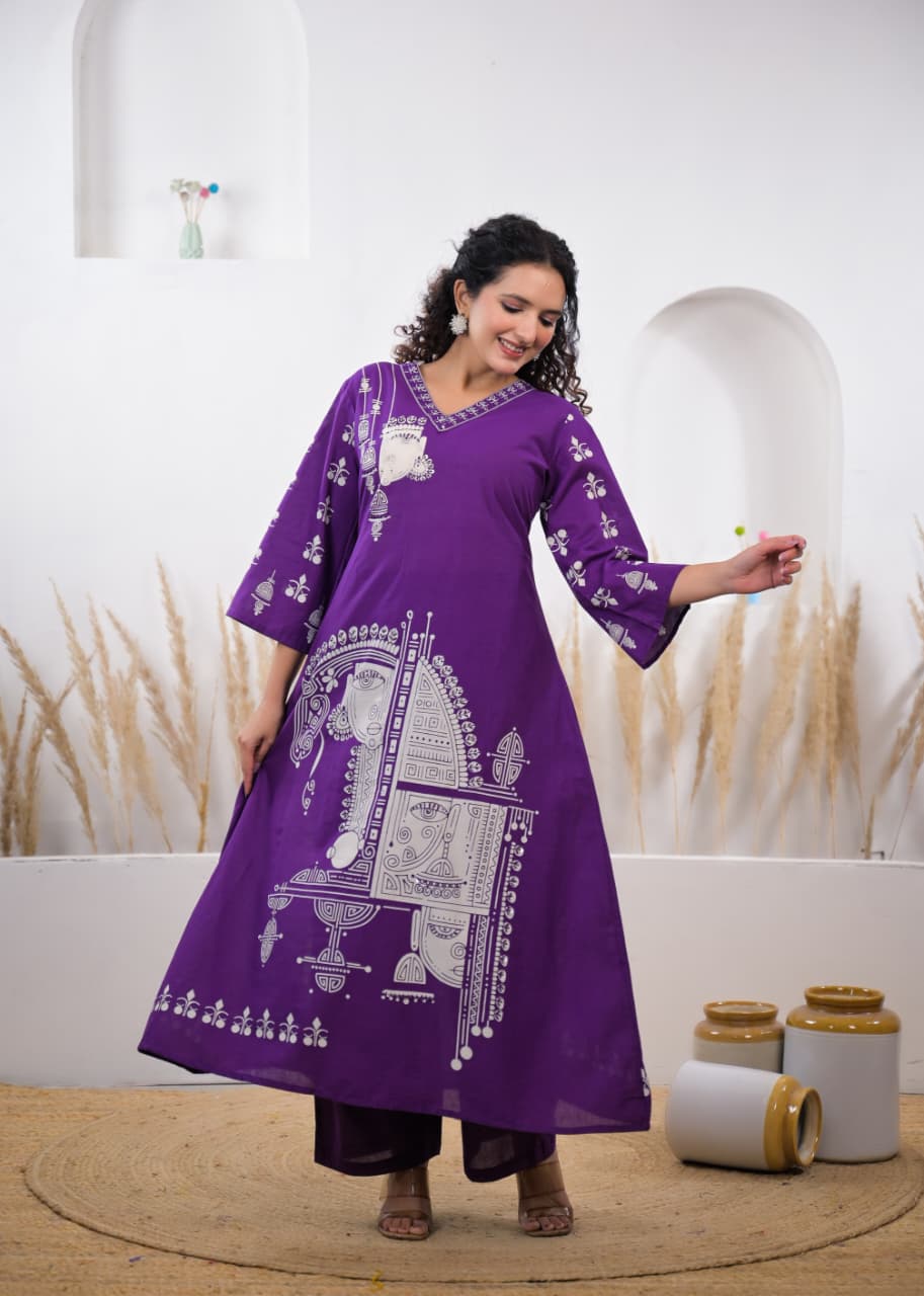 Purple Festive Co-Ord Set for Women
