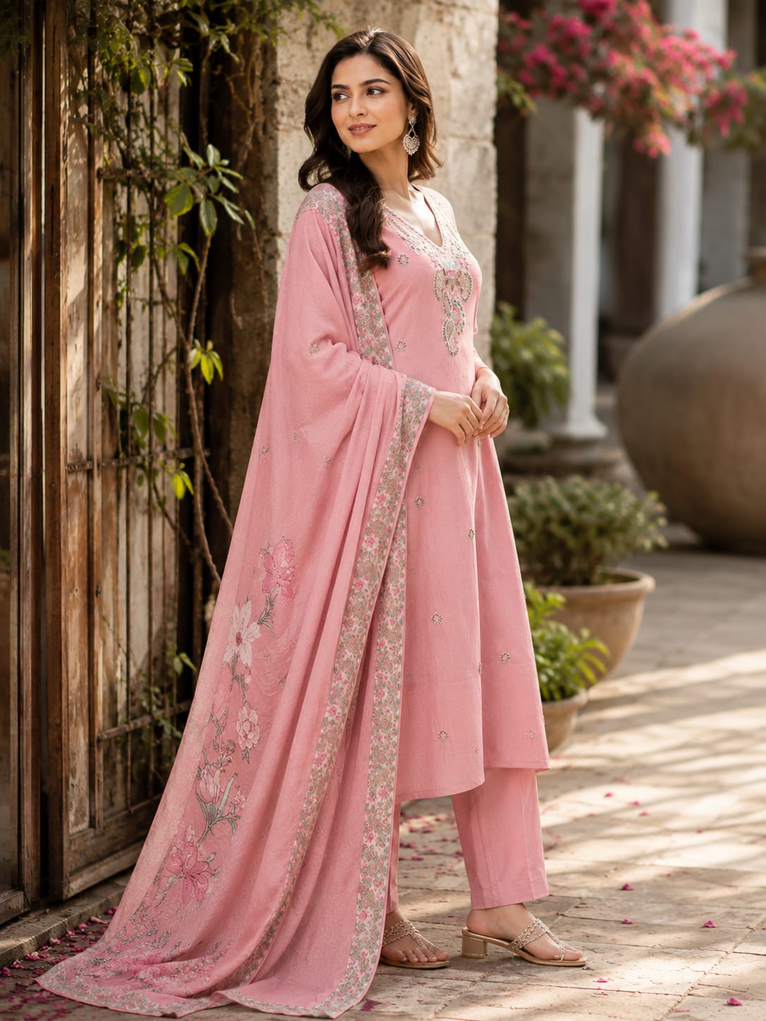 Pink Festive Co-Ord Set for Women