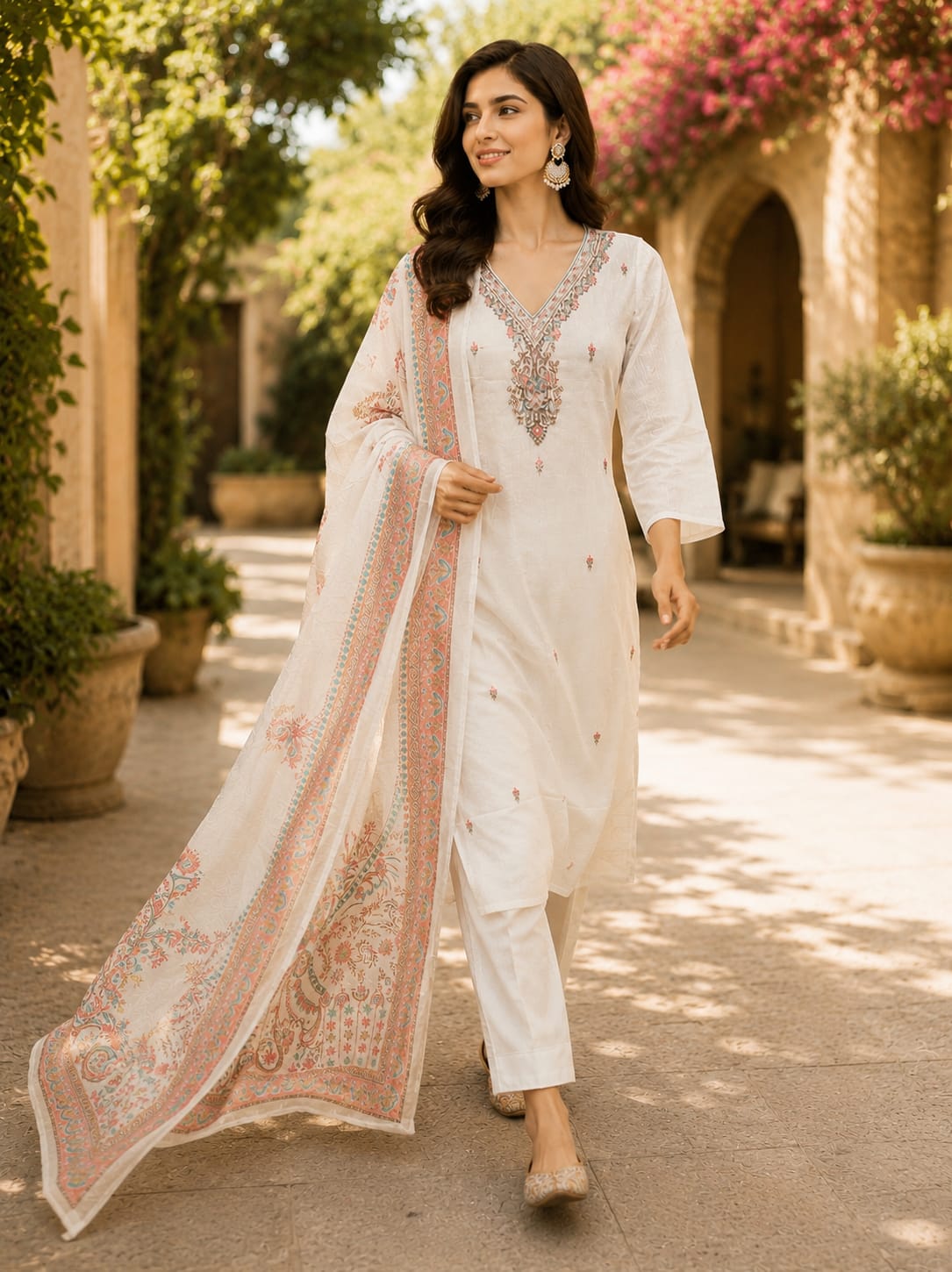 Off White Designer Co-Ord Set for Women